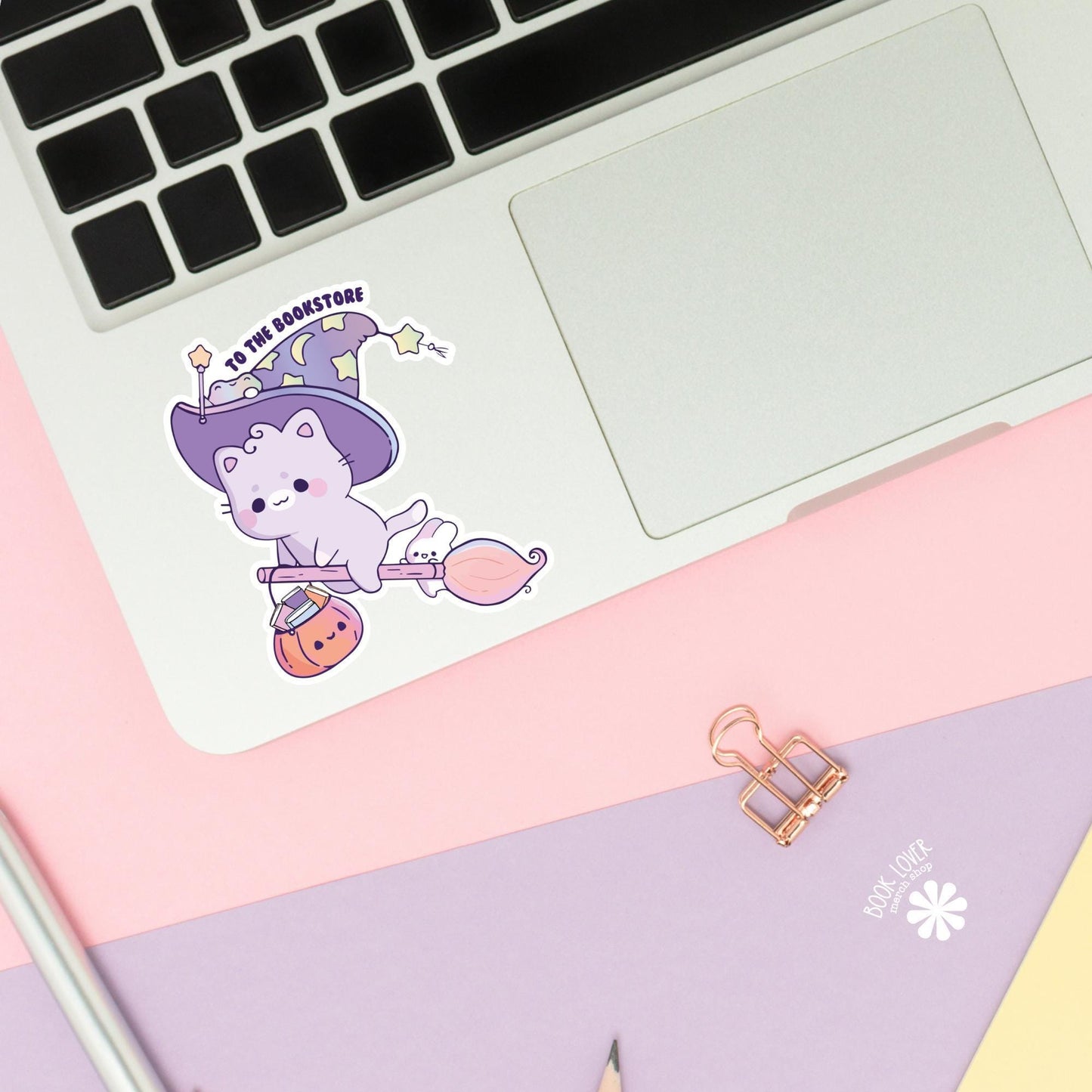 To The Bookstore Halloween Cat Stickers / Bookish Stickers / Book Lover Gift / Bookish Merch / Kindle Sticker / Smut Reader / Reading Lover