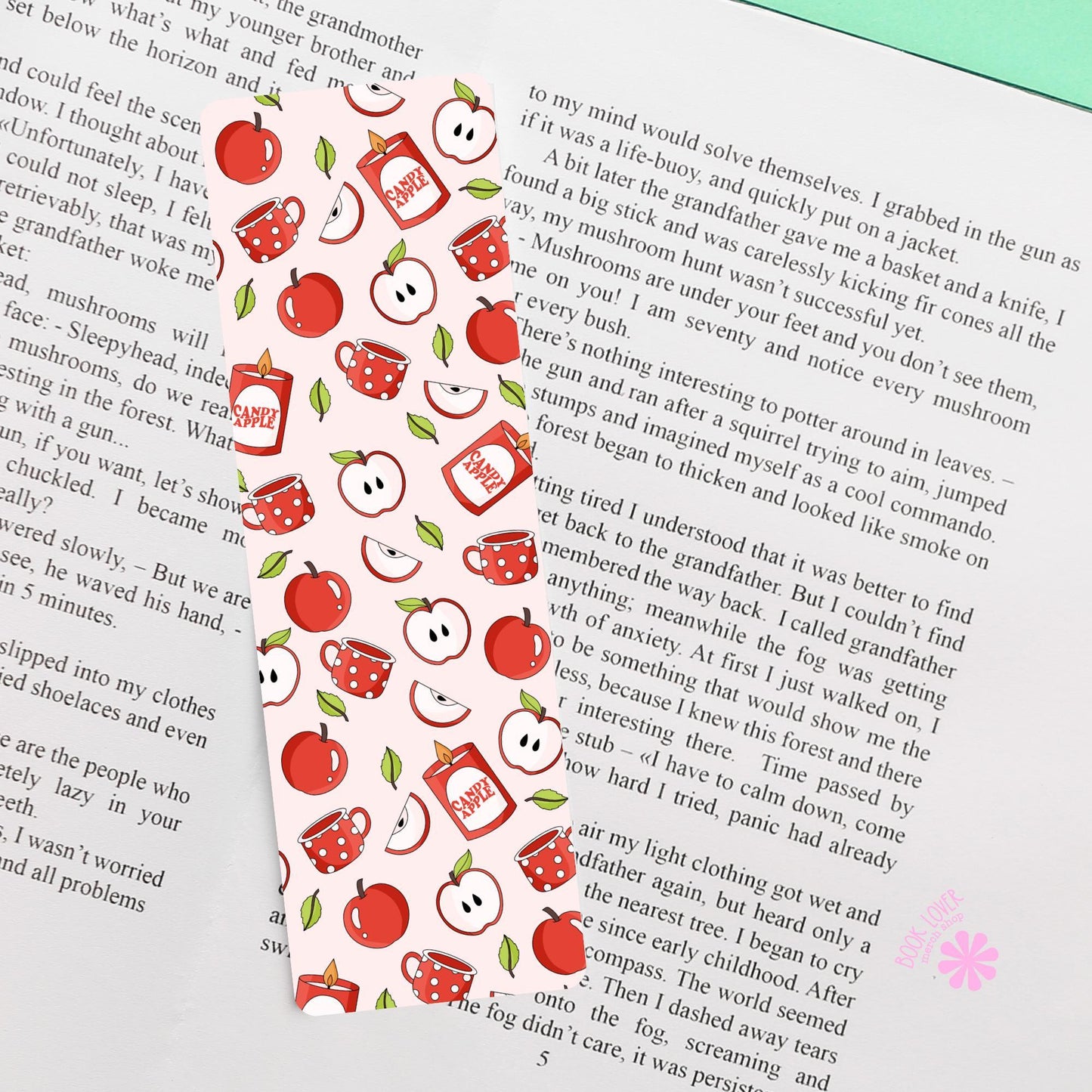 Fall Bookmark / Autumn Apple Candy Bookmark / Bookish Bookmark / Book Lover Gift / Bookish Merch / Smut Reader / Reading Lover