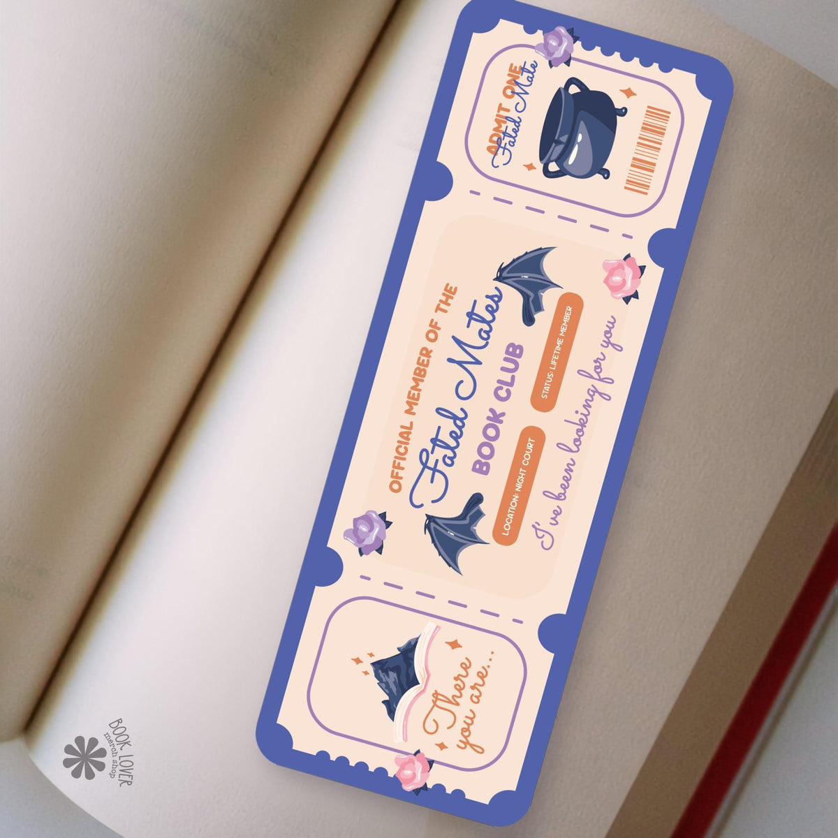 Ticket Romantasy bookmark, double sided, view 2