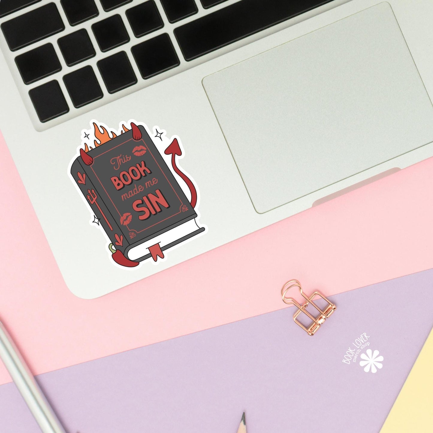 This Book Made Me Sin Sticker / Bookish Stickers / Book Lover Gift / Bookish Merch / Kindle Sticker / Smut Reader / Reading Lover / E-Reader