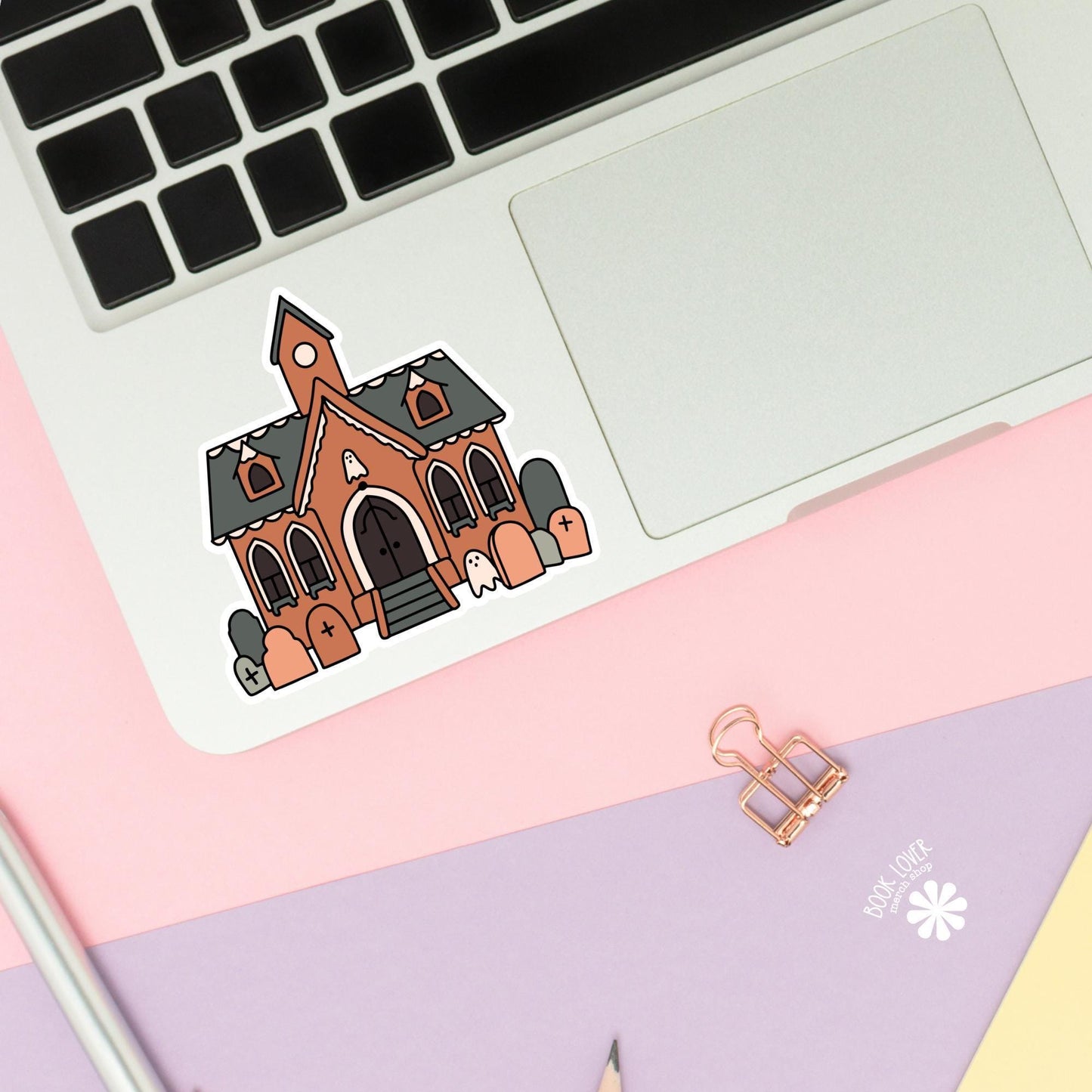 Haunted Gigerbread Library Stickers / Bookish Stickers / Book Lover Gift / Bookish Merch / Kindle Sticker / Smut Reader / Reading Lover