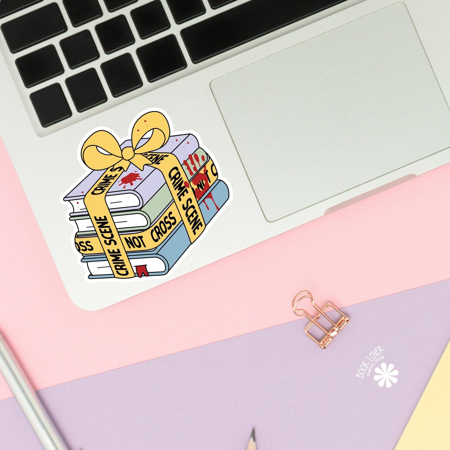 Crime Scene Books Stickers / Bookish Stickers / Book Lover Gift / Bookish Merch / Kindle Sticker / Crime Reader / Reading Lover / E-Reader