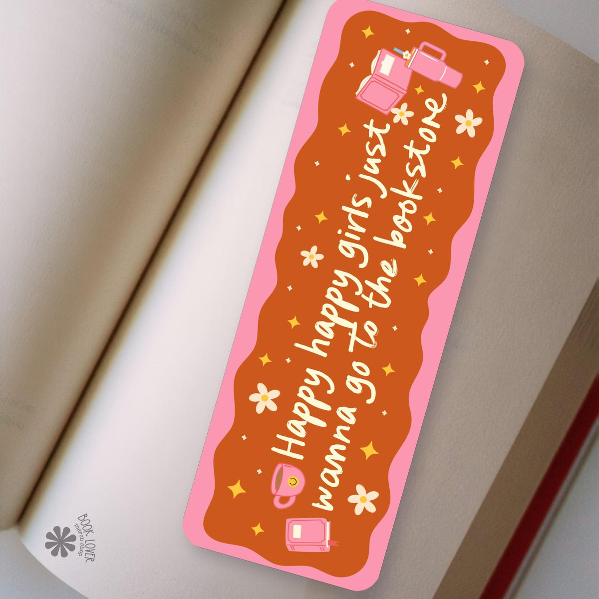 Bookstore Happy Girls bookmark, double sided, view 2