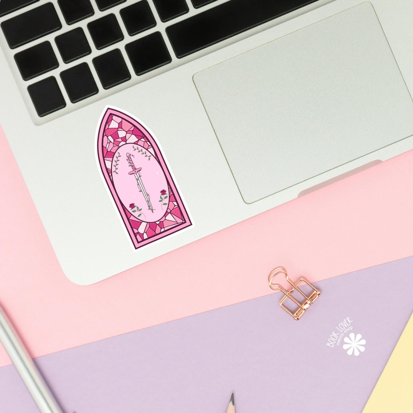 Romantasy Stained Glass Stickers / Bookish Stickers / Book Lover Gift / Bookish Merch / Kindle Sticker / Smut Reader / Reading Lover