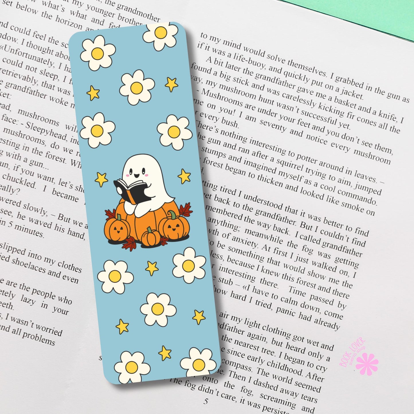 Bookish Ghost Reading Bookmark  / Halloween Bookish Bookmark / Book Lover Gift / Bookish Merch / Smut Reader / Reading Lover