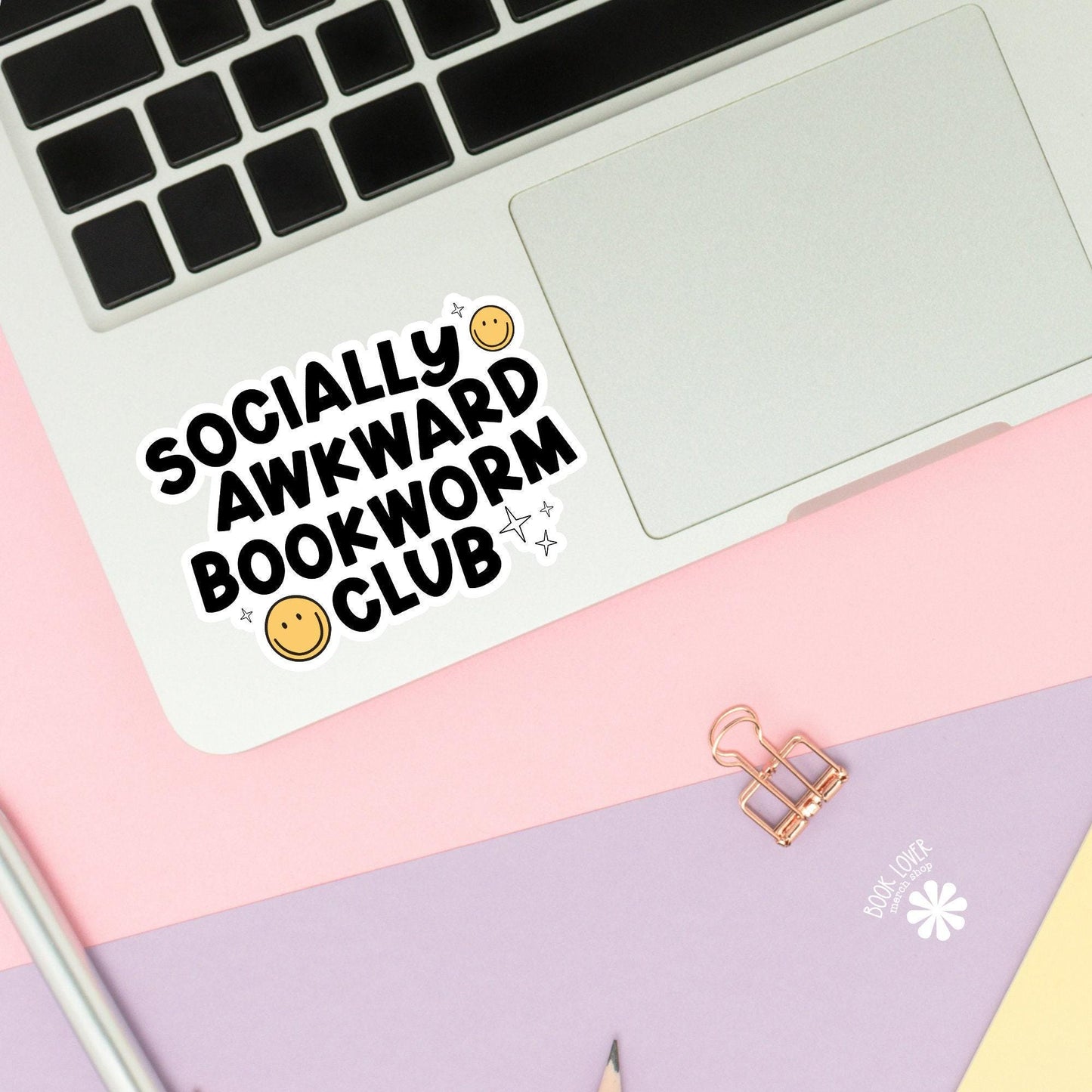 Socially Awkward Bookworm Club Sticker / Bookish Stickers / Book Lover Gift / Bookish Merch / Kindle Sticker / Smut Reader / Reading Lover