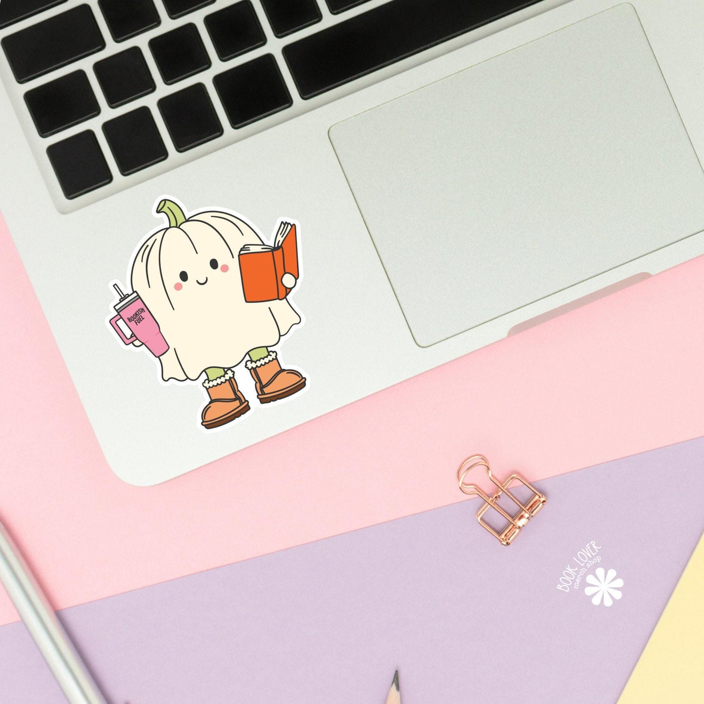 Halloween Bookish Ghost Reading Stickers / Bookish Stickers / Book Lover Gift / Bookish Merch / Kindle Sticker / Smut Reader / Reading Lover