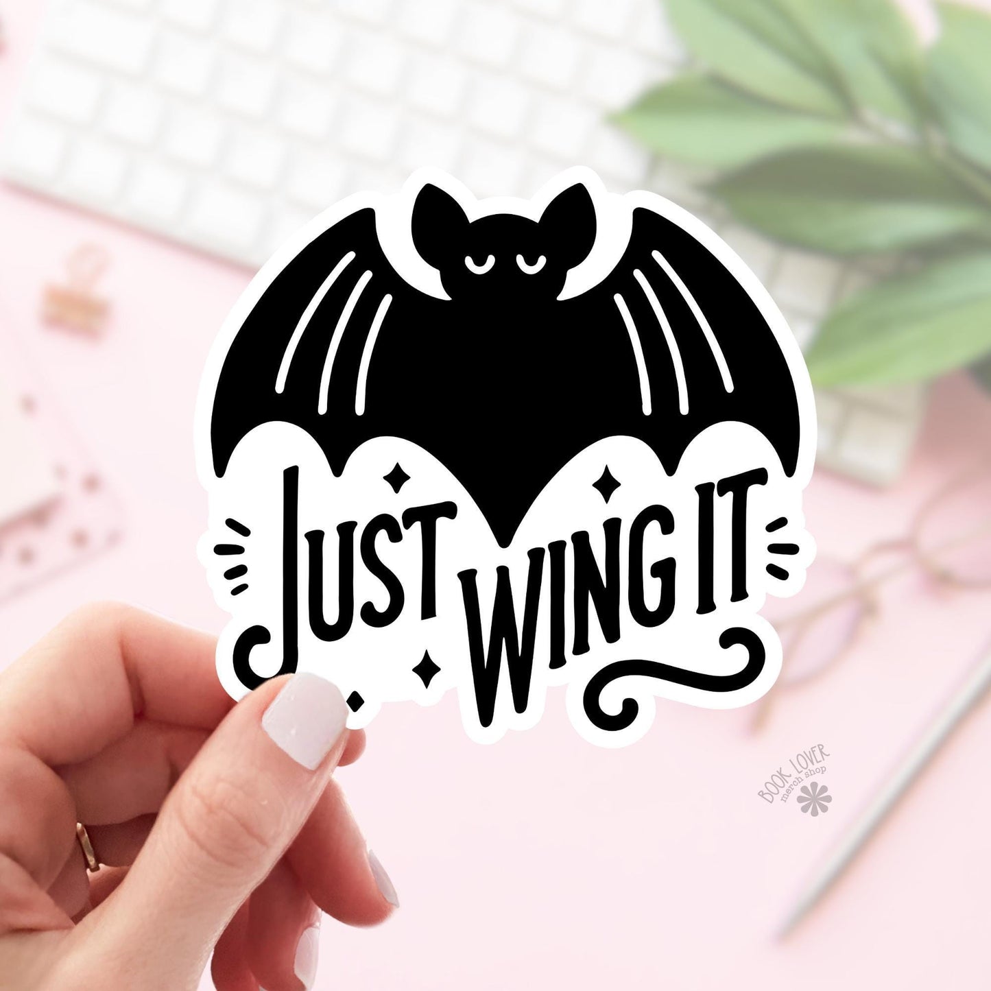 Just Wing It Stickers / Bookish Stickers / Book Lover Gift / Bookish Merch / Kindle Sticker / Smut Reader / Reading Lover / E-Reader