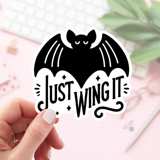 Just Wing It Stickers / Bookish Stickers / Book Lover Gift / Bookish Merch / Kindle Sticker / Smut Reader / Reading Lover / E-Reader