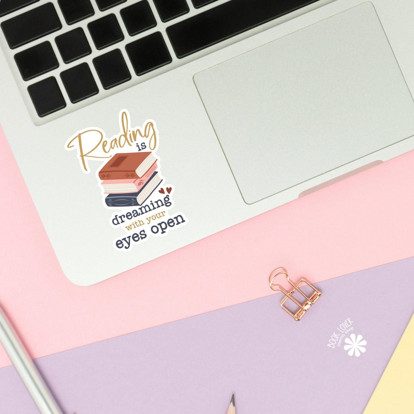 Reading Is Dreaming With Your Eyes Open Sticker / Bookish Stickers / Book Lover Gift / Bookish Merch / Reading Kindle Sticker / Smut Reader