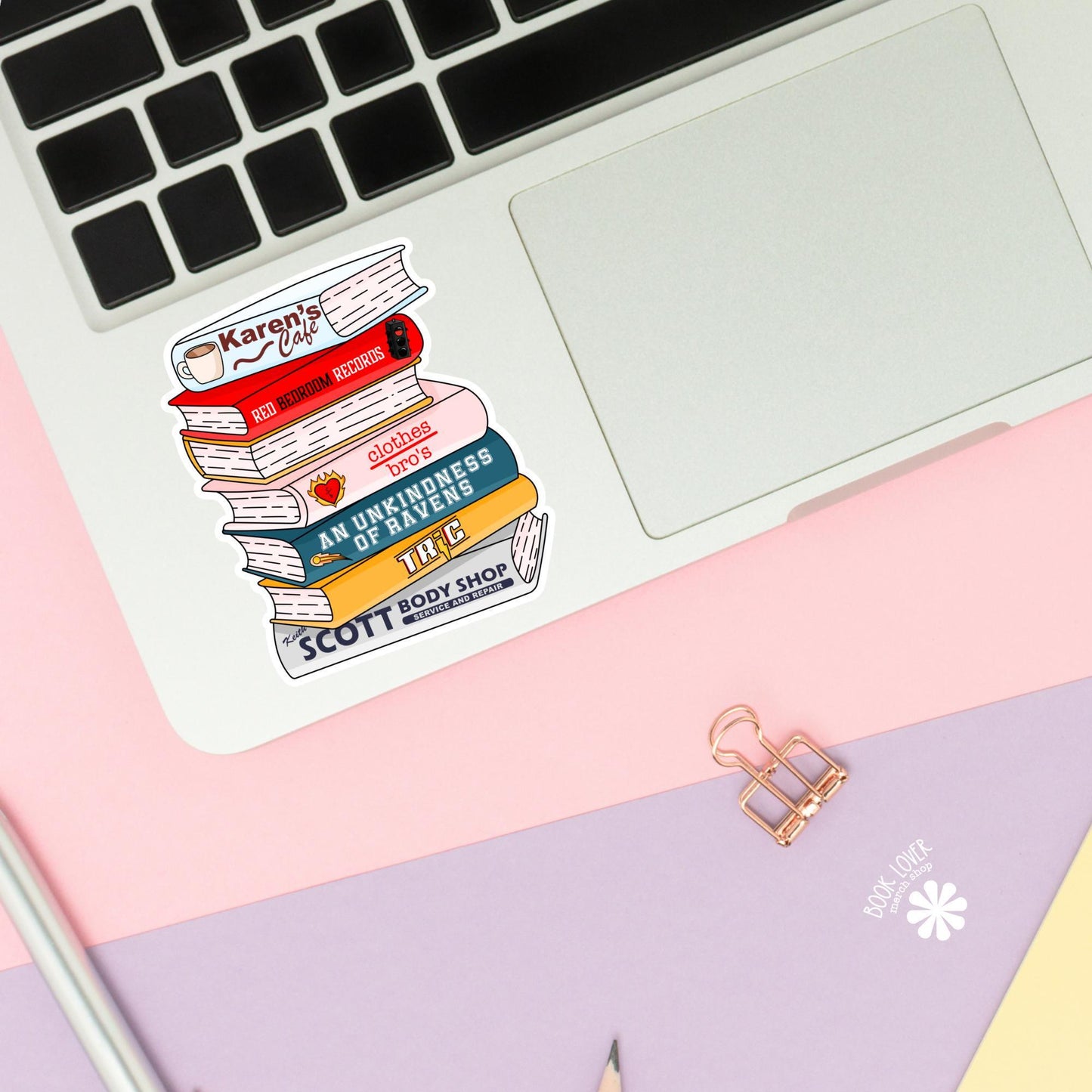 Books Stack Stickers / Bookish Stickers / Book Lover Gift / Bookish Merch / Kindle Sticker / Smut Reader / Reading Lover / E-Reader
