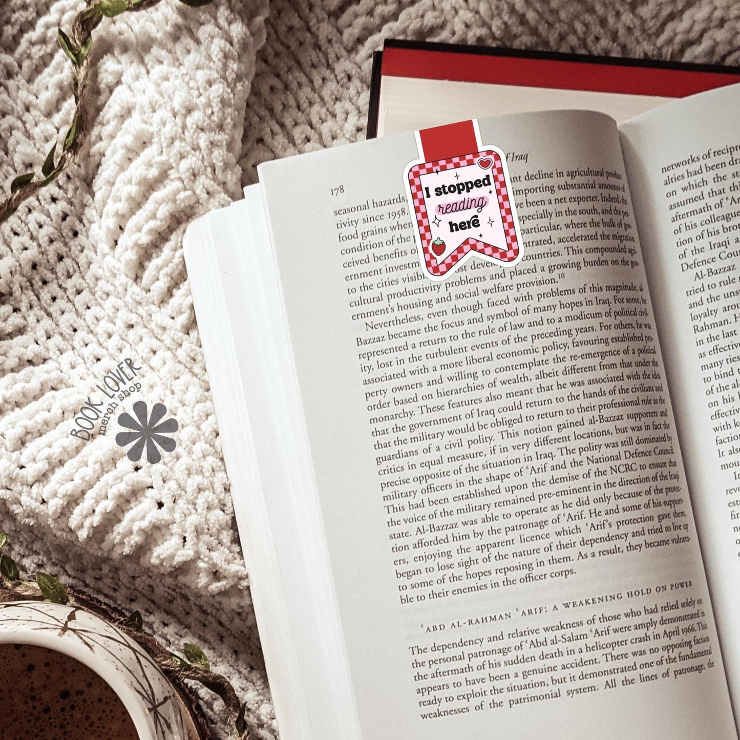 I Stopped Reading Here Strawberry Magnetic Bookmark / Bookish Bookmark / Book Lover Gift / Bookish Merch / Smut Reader / Reading Lover