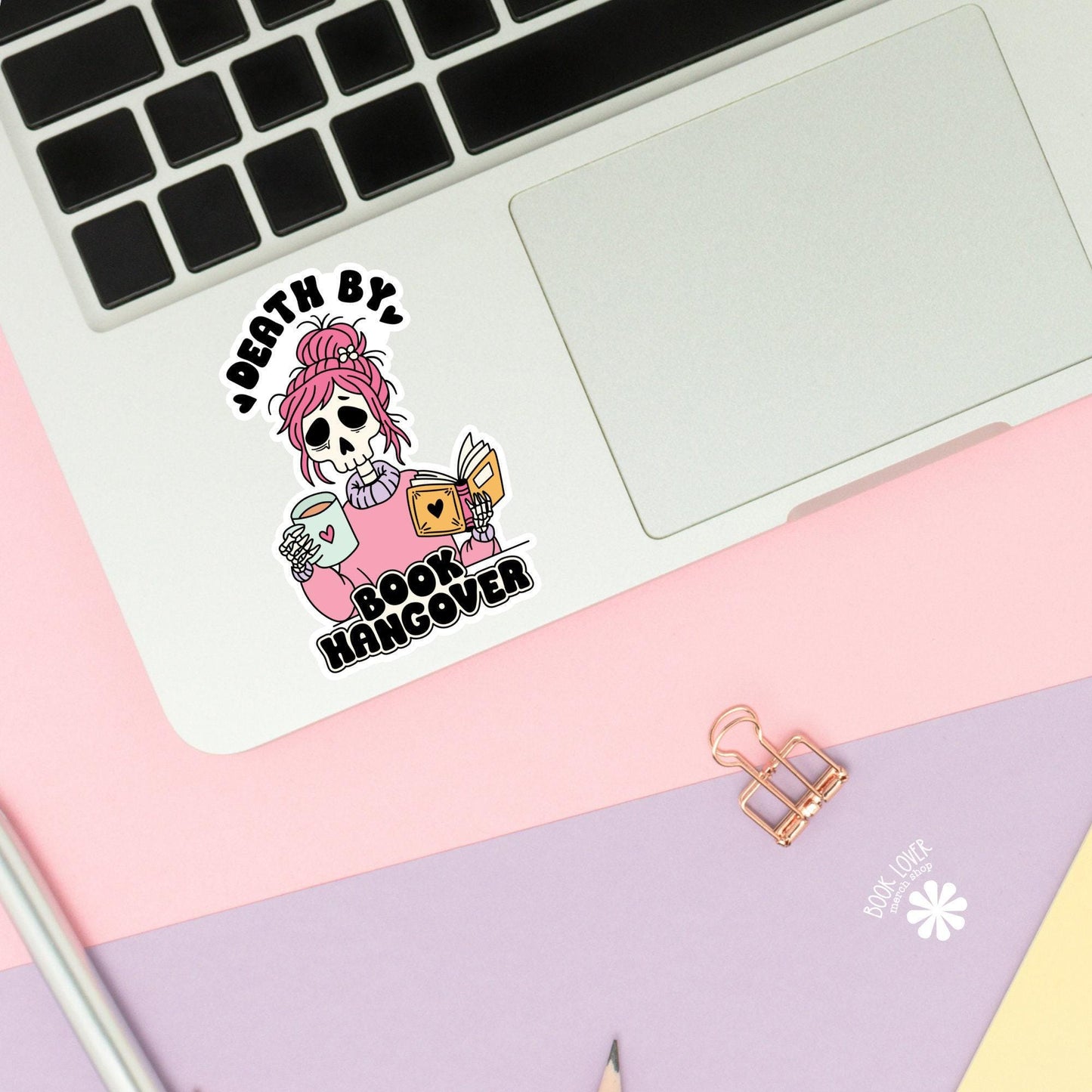 Death By Book Hangover Stickers / Bookish Stickers / Book Lover Gift / Bookish Merch / Kindle Sticker / Smut Reader / Reading Lover
