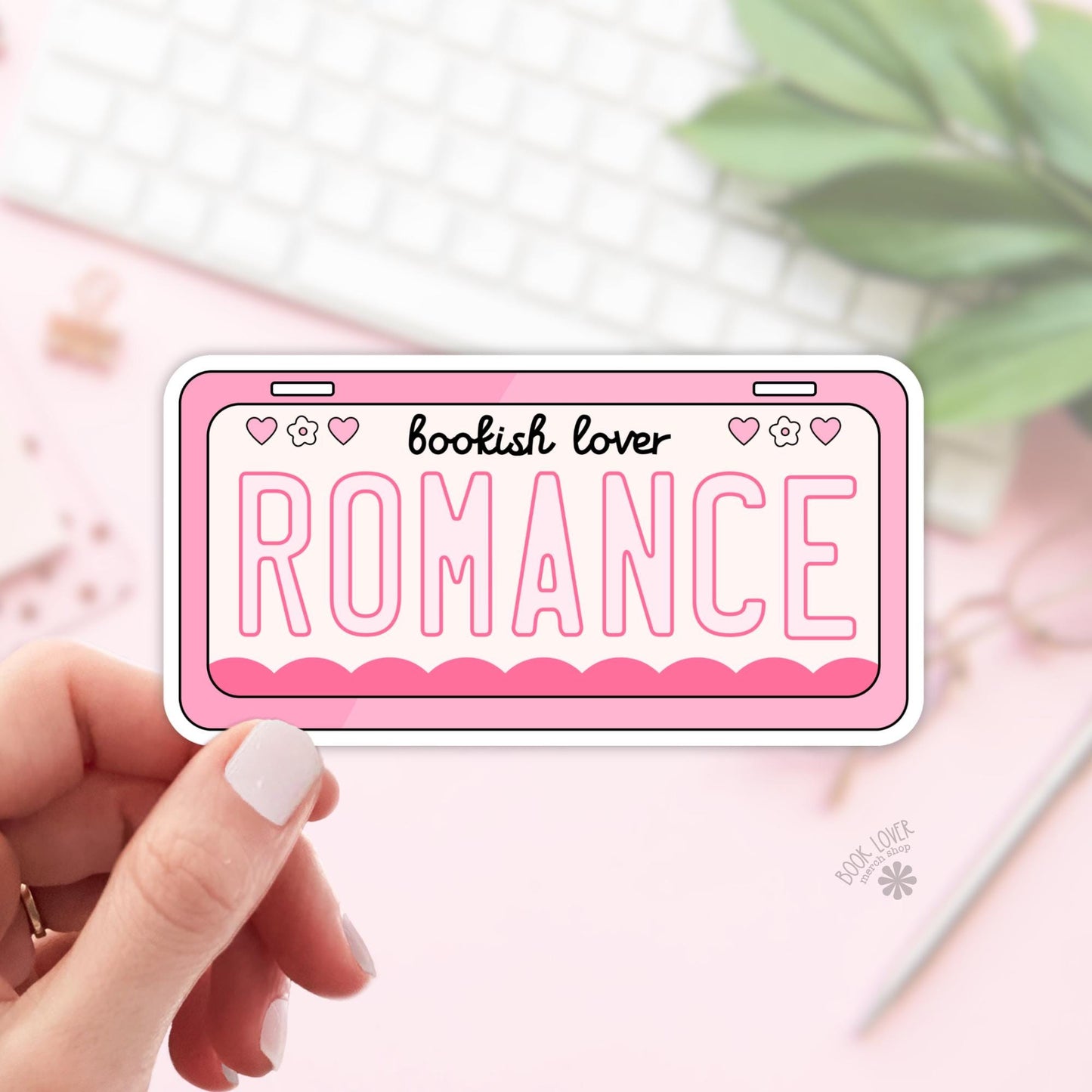 Romance Plate Stickers / Bookish Stickers / Book Lover Gift / Bookish Merch / Kindle Sticker / Romance Reader / Reading Lover / E-Reader