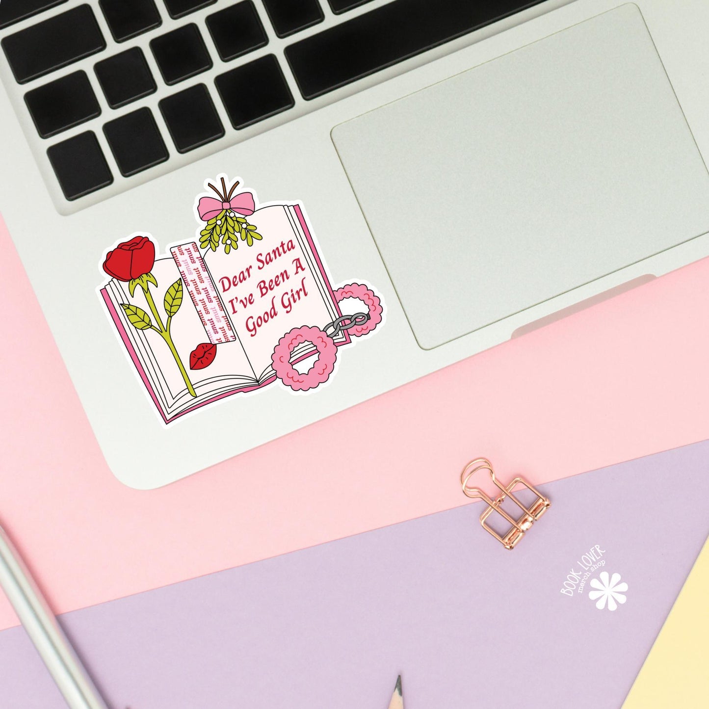 Dear Santa I've Been a Good Girl Stickers / Bookish Stickers / Book Lover Gift / Bookish Merch / Kindle Sticker / Smut Reader
