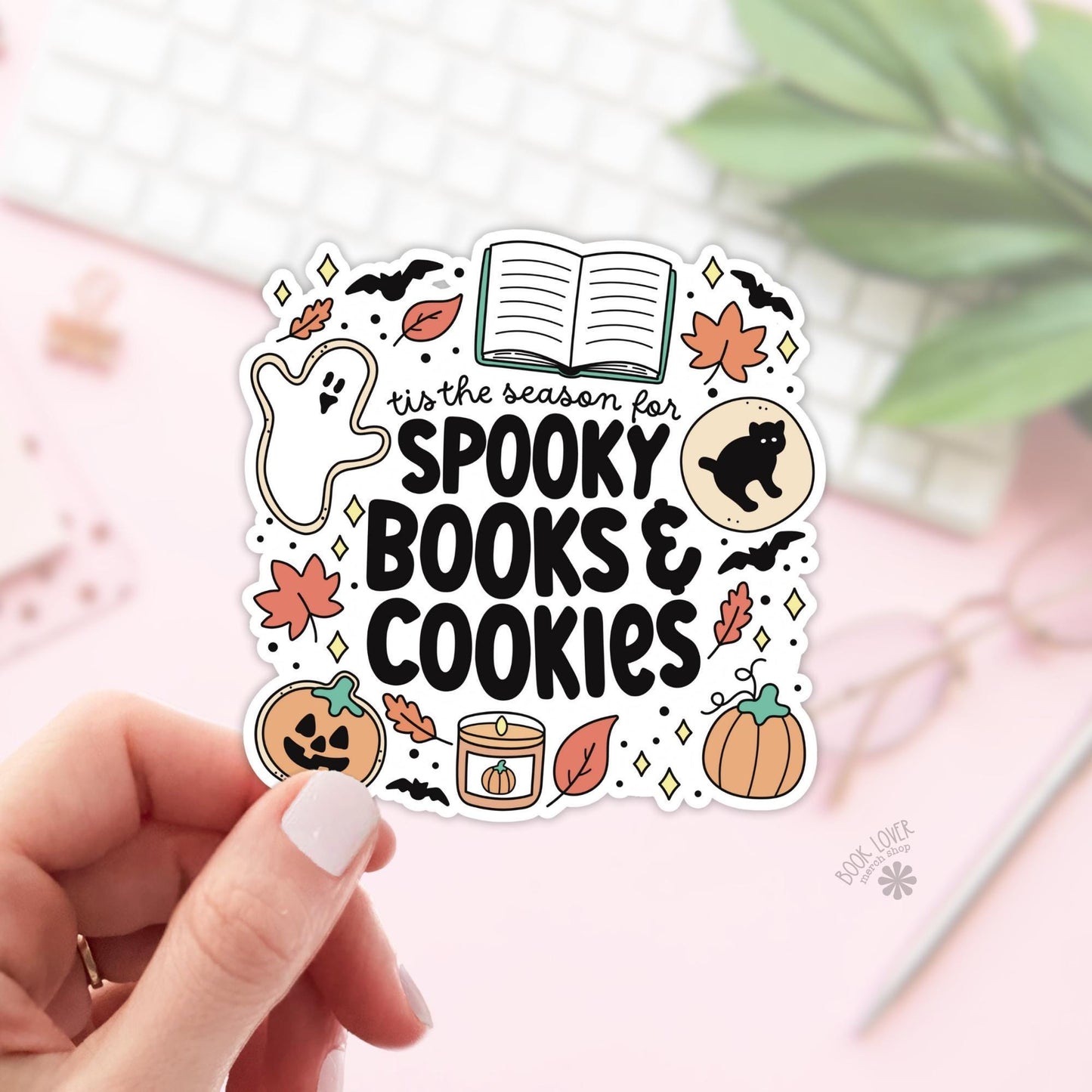 Halloween Spooky Cookies Stickers / Bookish Stickers / Book Lover Gift / Bookish Merch / Kindle Sticker / Smut Reader / Reading Lover
