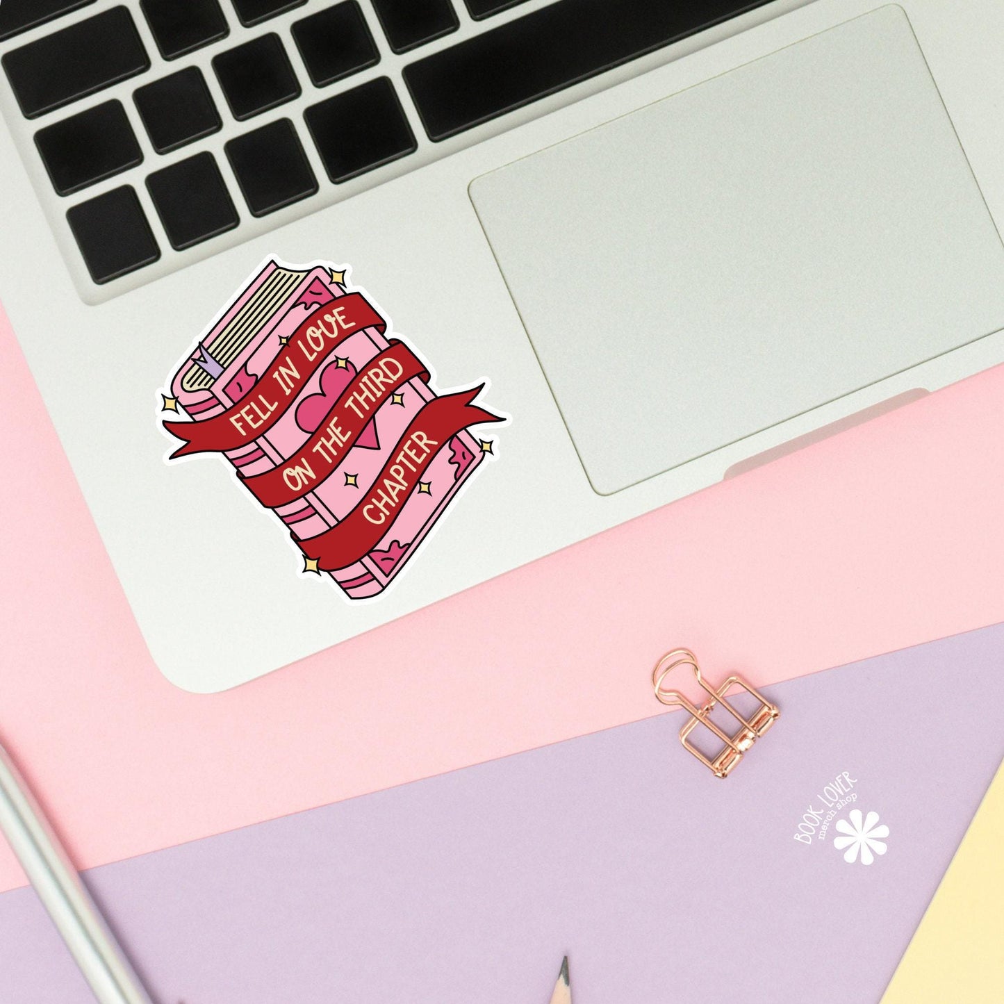 I Fell In Love On The Third Chapter Stickers / Bookish Stickers / Book Lover Gift / Bookish Merch / Reading Kindle Sticker / Smut Reader