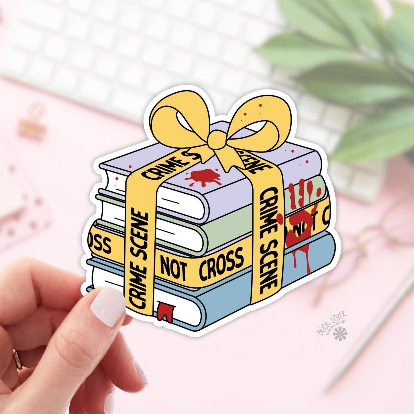 Crime Scene Books Stickers / Bookish Stickers / Book Lover Gift / Bookish Merch / Kindle Sticker / Crime Reader / Reading Lover / E-Reader