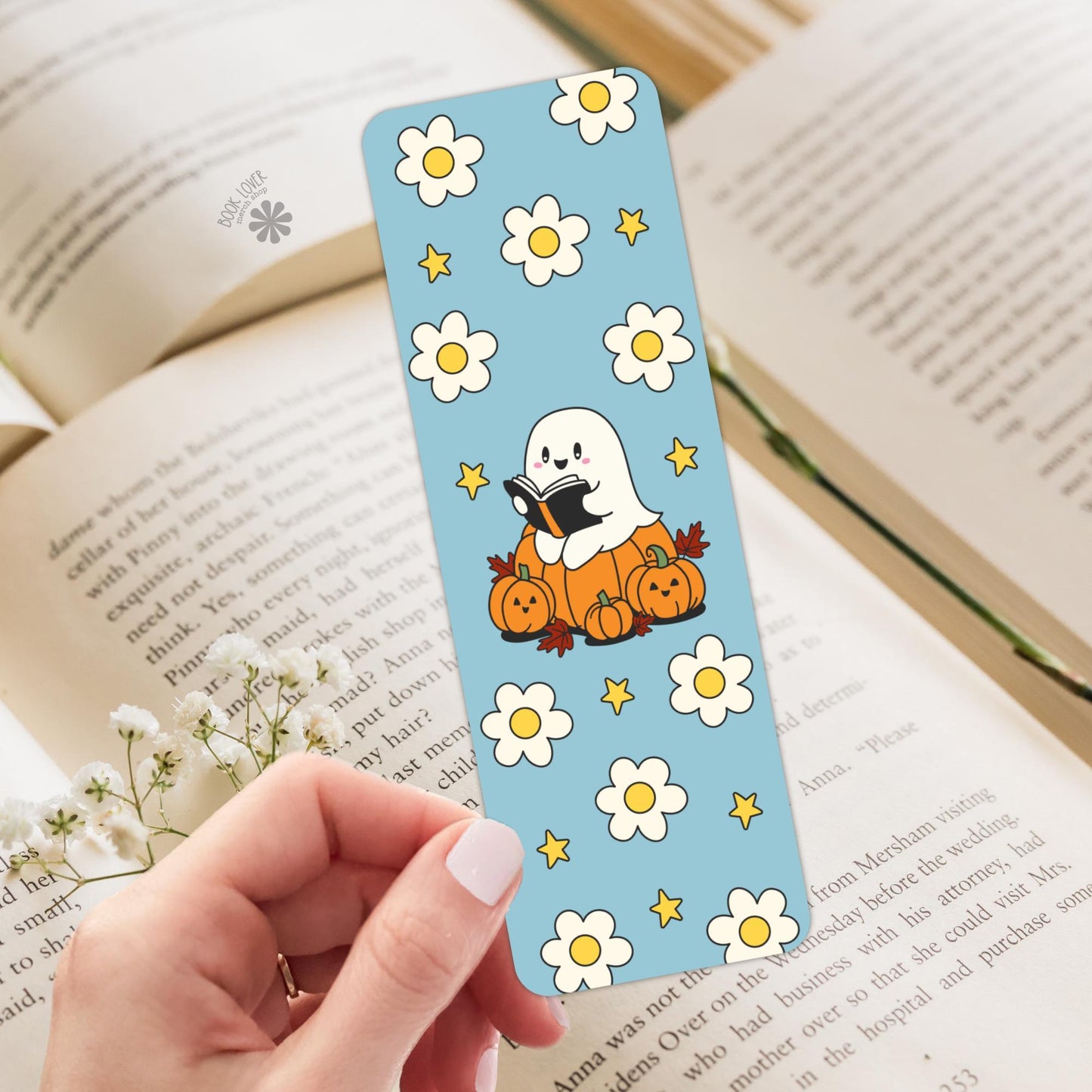 Bookish Ghost Reading Bookmark  / Halloween Bookish Bookmark / Book Lover Gift / Bookish Merch / Smut Reader / Reading Lover
