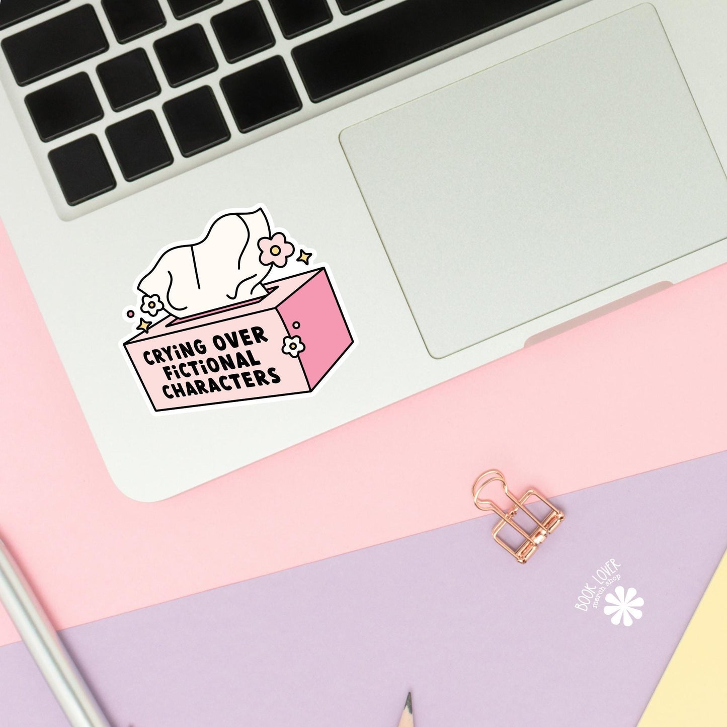 Crying Over Fictional Characters Stickers / Bookish Stickers / Book Lover Gift / Bookish Merch / Kindle Sticker / Smut Reader