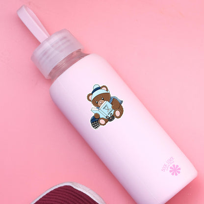 Hockey romance bear vinyl sticker, bookish decal for readers