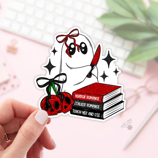 Horror Romance Stickers / Bookish Ghost Stickers / Book Lover Gift / Bookish Merch / Kindle Sticker / Reading Lover / E-Reader