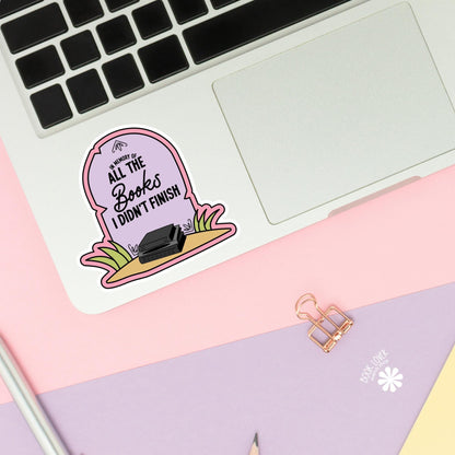 In Memory Of all the books I didnt Finish Stickers / Bookish Stickers / Book Lover Gift / Bookish Merch / Kindle Sticker / Smut Reader