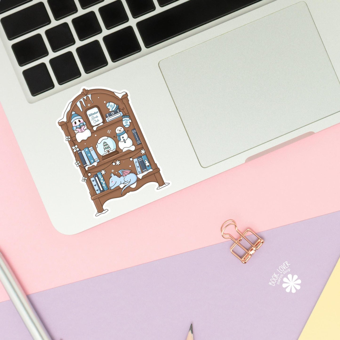 Winter Bookshelf Stickers / Bookish Winter Stickers / Book Lover Gift / Bookish Merch / Kindle Sticker / Smut Reader / Reading Lover