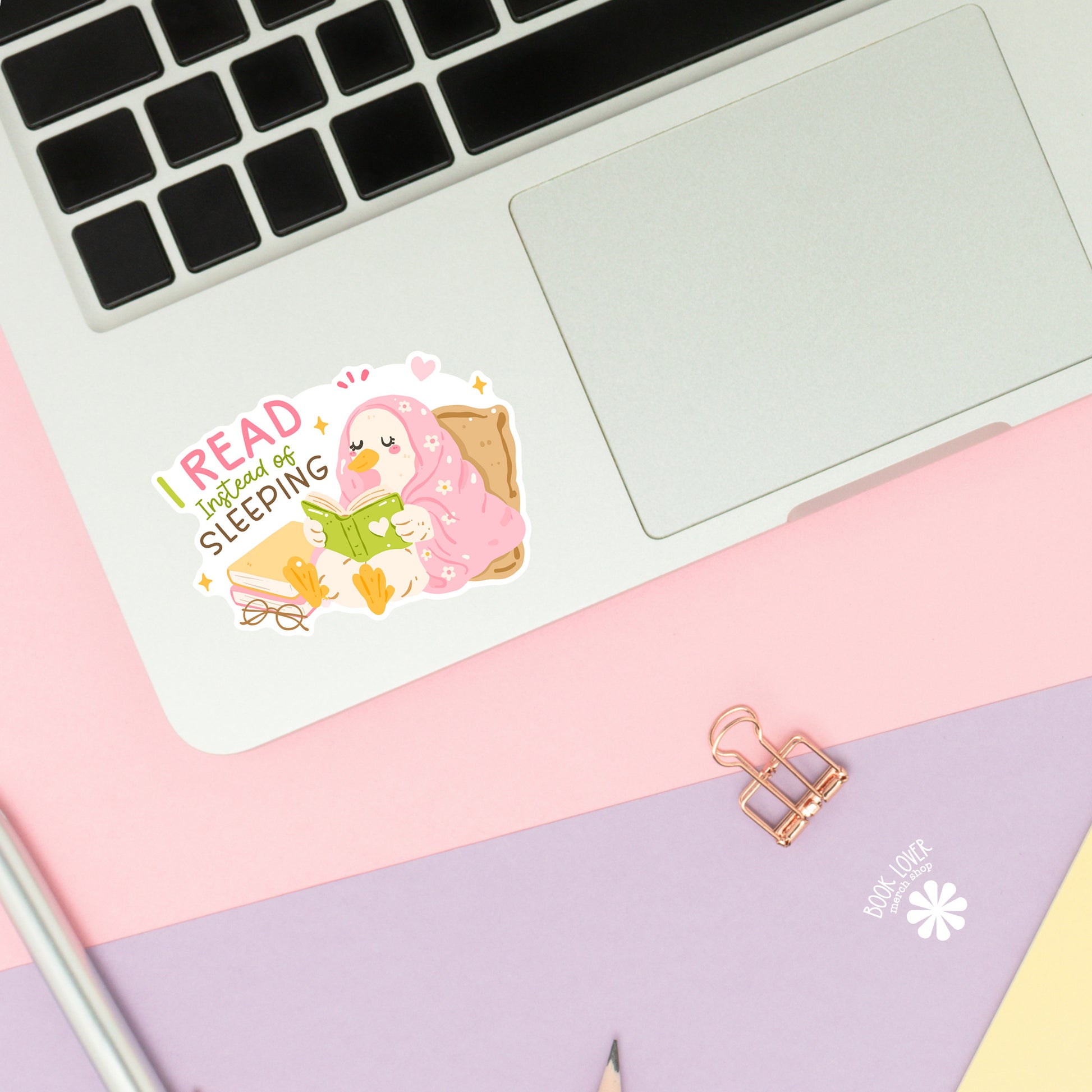 I Read Instead of Sleeping sticker close-up – matte finish – book lover vinyl decal