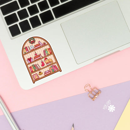 Christmas Bookshelf Stickers / Bookish Stickers / Book Lover Gift / Bookish Merch / Kindle Sticker / Smut Reader / Reading Lover / E-Reader