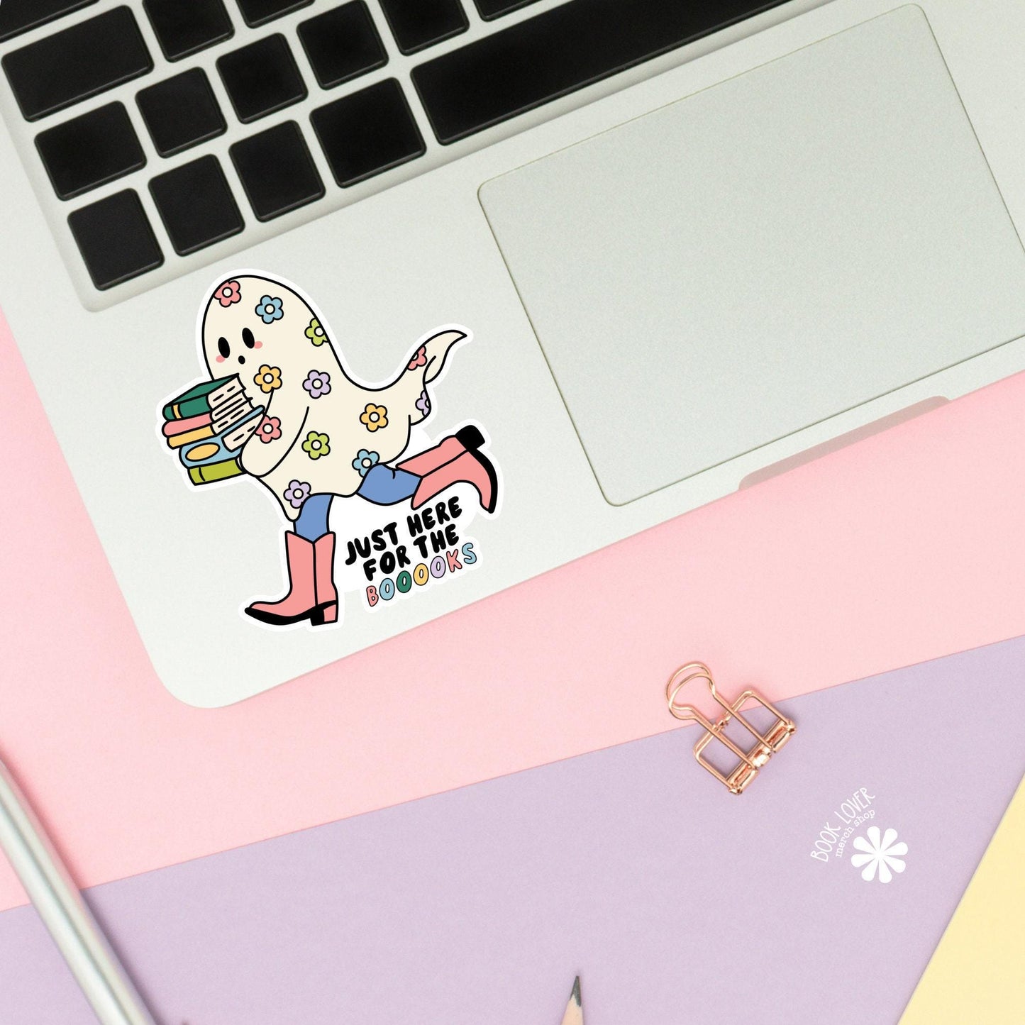 Just Here for the Books Ghost Stickers / Bookish Stickers / Book Lover Gift / Bookish Merch / Kindle Sticker / Smut Reader / Reading Lover