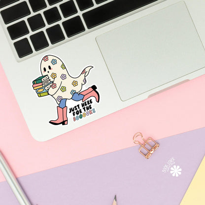 Just Here for the Books Ghost Stickers / Bookish Stickers / Book Lover Gift / Bookish Merch / Kindle Sticker / Smut Reader / Reading Lover
