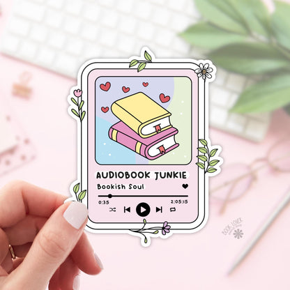 Audio Book Junkie Stickers / Bookish Stickers / Book Lover Gift / Bookish Merch / Kindle Sticker / Smut Reader / Reading Lover / E-Reader