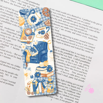 Cozy Frosted Library Winter Bookish Bookmark / Coquette Bookish Bookmark / Book Lover Gift / Bookish Merch / Smut Reader / Reading Lover
