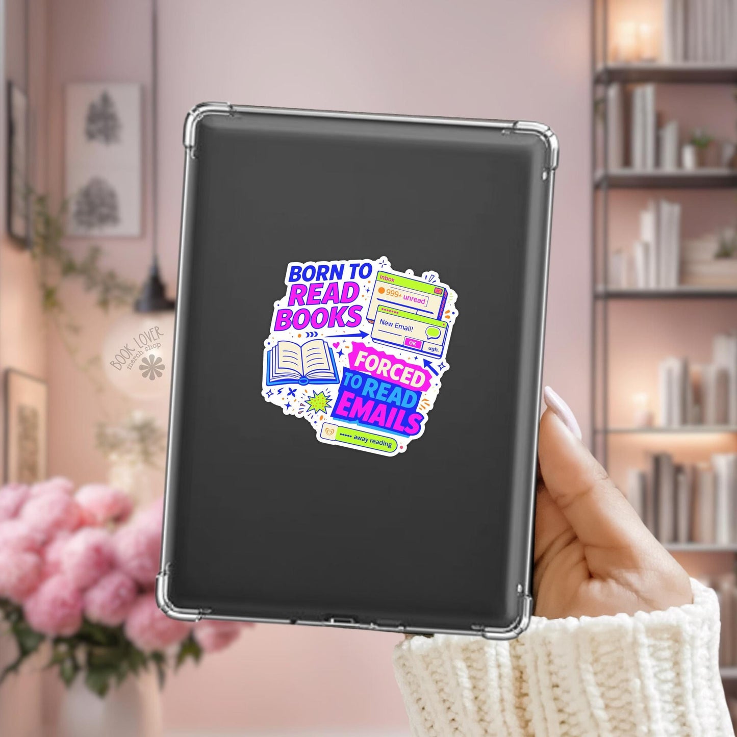 Born to Read Books Forced to Read Emails Stickers / Bookish Sticker / Book Lover Gift / Kindle Sticker / Reading Lover Merch