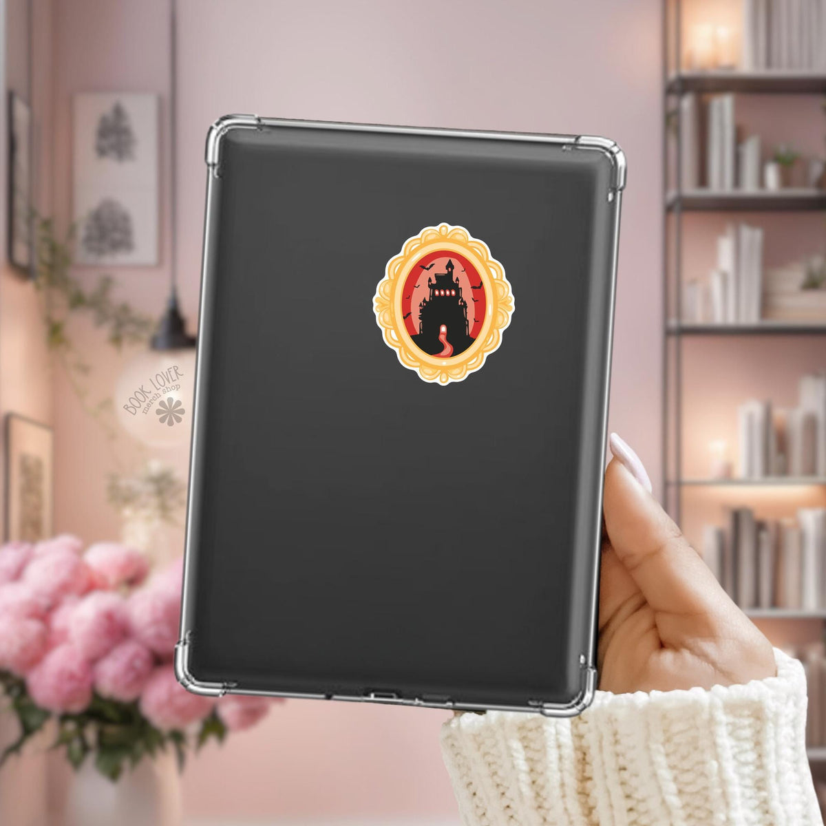 Vampire Castle Kindle sticker, bookish decal for readers