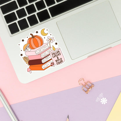 Autumn Books and Candle Stickers / Bookish Stickers / Book Lover Gift / Bookish Merch / Kindle Sticker / Smut Reader / Reading Lover