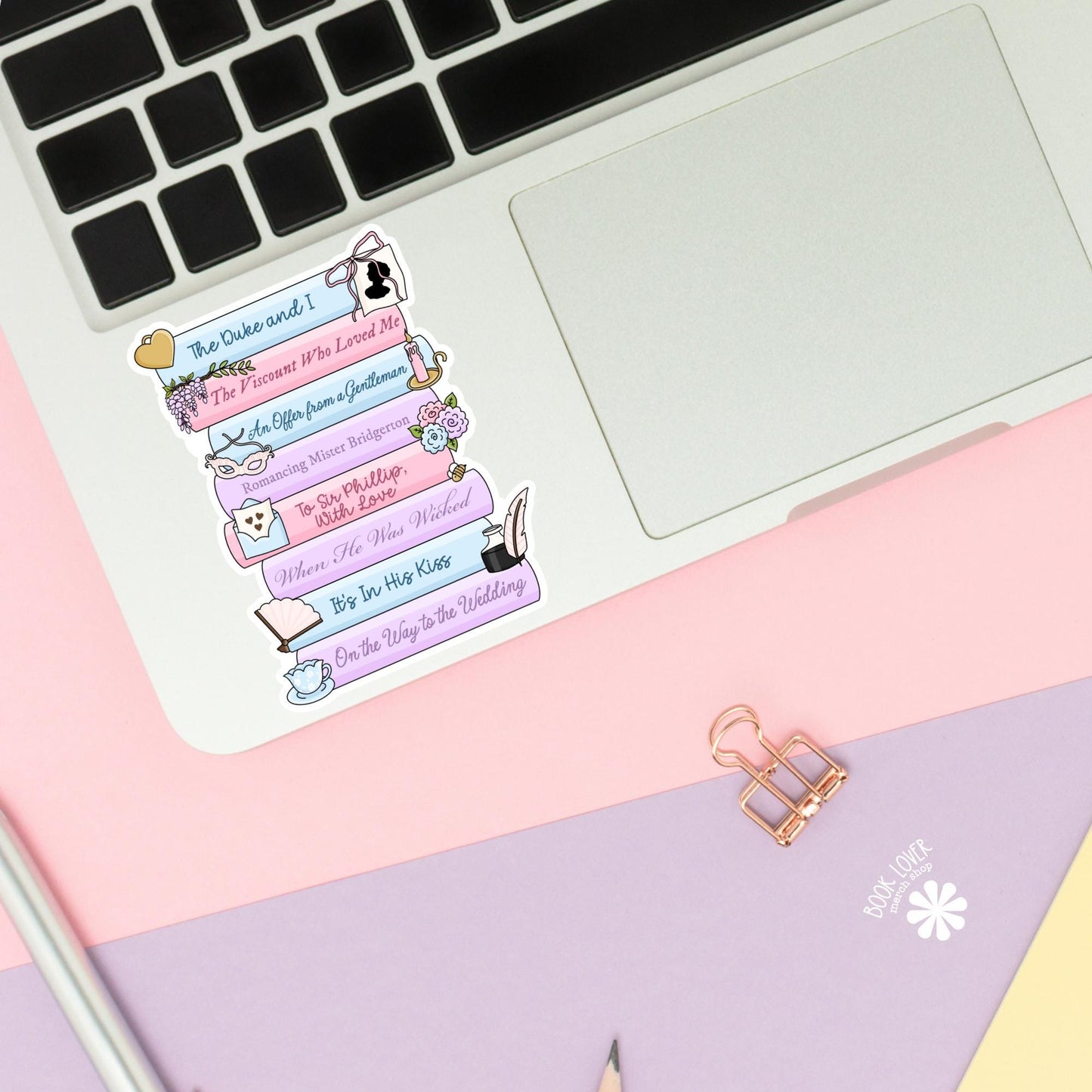 Bridgerton Book Stack Stickers / Bookish Stickers / Book Lover Gift / Bookish Merch / Kindle Sticker / Romance Reader / Reading Lover