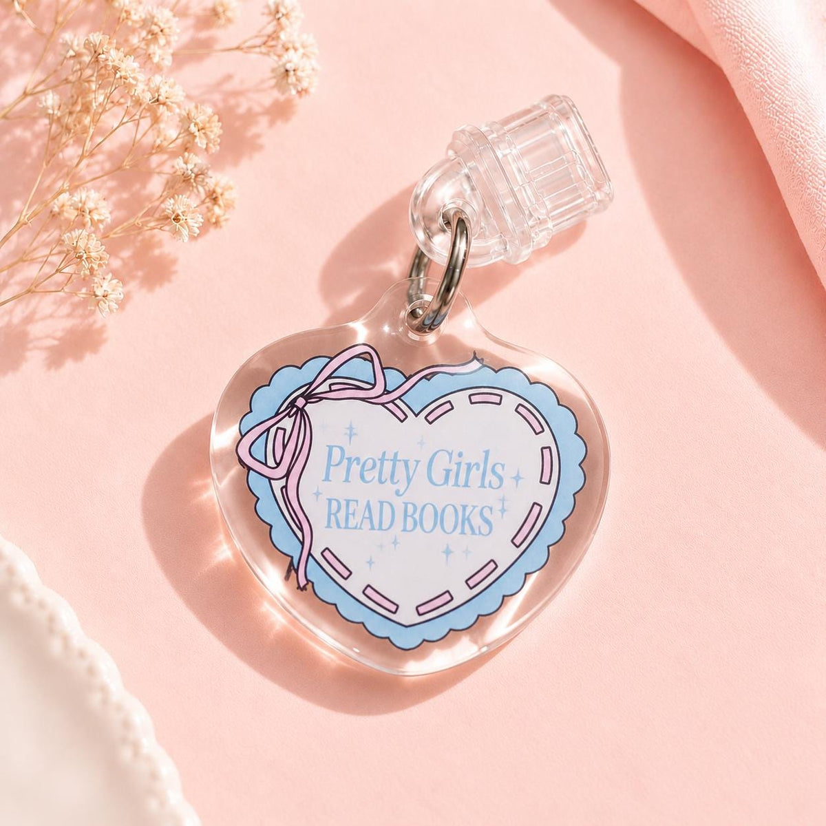 Coquette Pink Bow USB C dust plug, Kindle charm