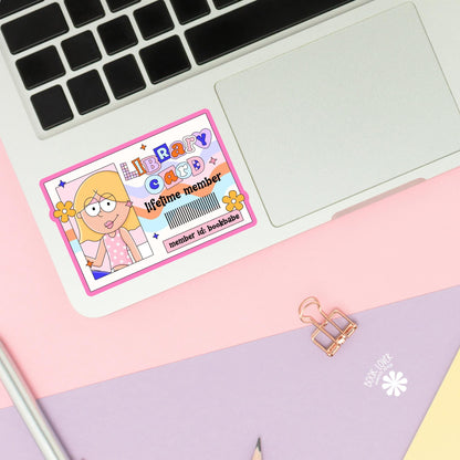 Library Card Stickers / Bookish Stickers / Book Lover Gift / Bookish Merch / Kindle Sticker / Smut Reader / Reading Lover / E-Reader