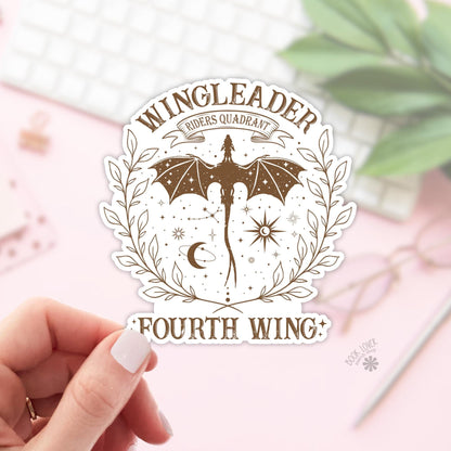 Wingleader Riders Quadrant Fourth Wing Stickers / Bookish Stickers / Book Lover Gift / Bookish Merch / Kindle Sticker / Reading Lover