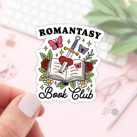Romantasy Book Club Sticker / Bookish Stickers / Book Lover Gift / Bookish Merch / Kindle Sticker / Smut Reader / Reading Lover