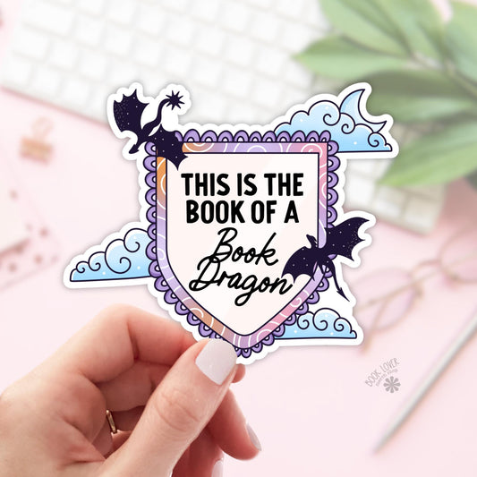 This is a Book of A Book Dragon Stickers / Bookish Stickers / Book Lover Gift / Bookish Merch / Kindle Sticker / Smut Reader / Reading Lover