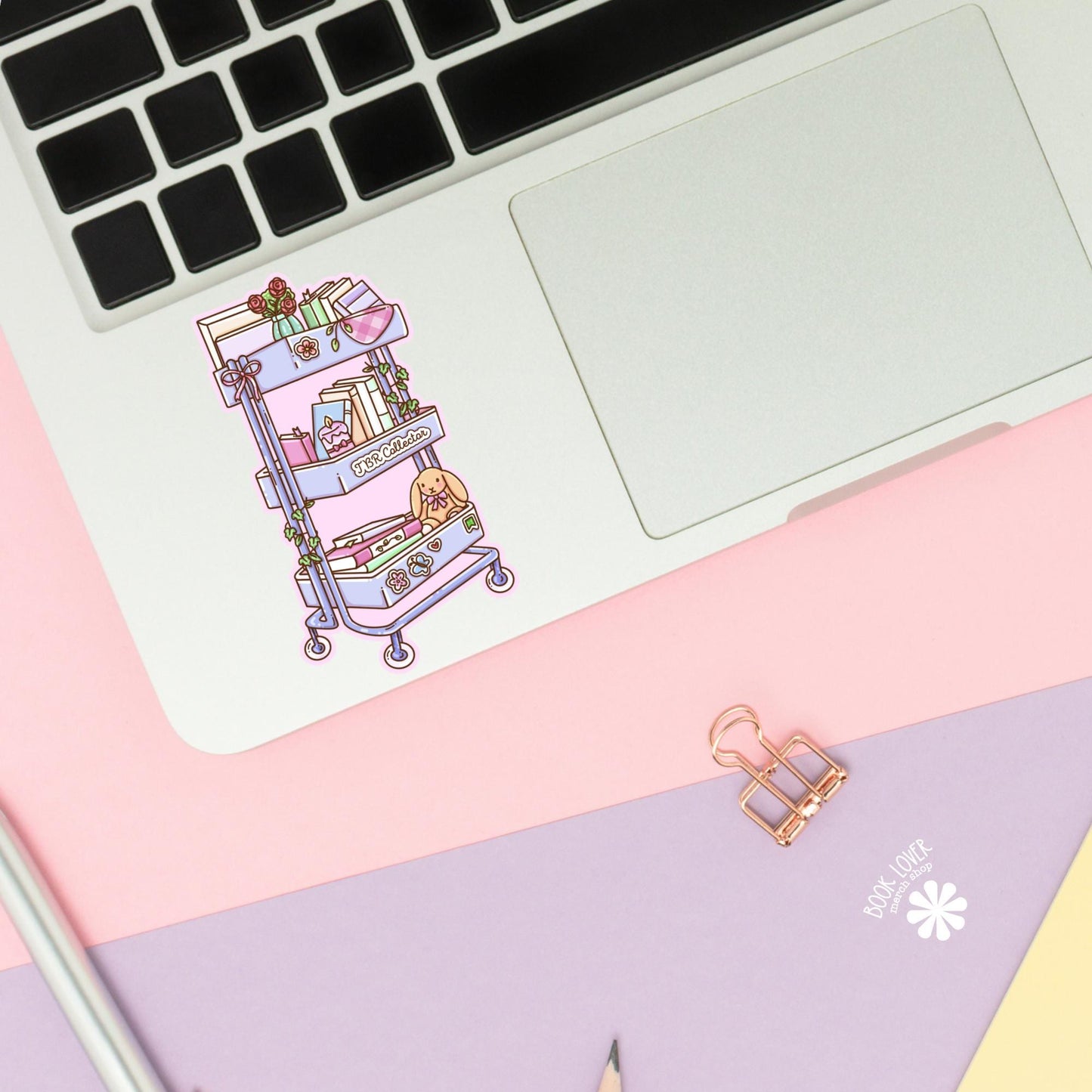 TBR Collector Sticker: Bookish Shelf Cart / Romance Reader / Kindle Accessories