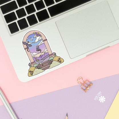 Fantasy World Stickers / Bookish Stickers / Book Lover Gift / Bookish Merch / Kindle Sticker / Dragon Reader / Reading Lover / E-Reader