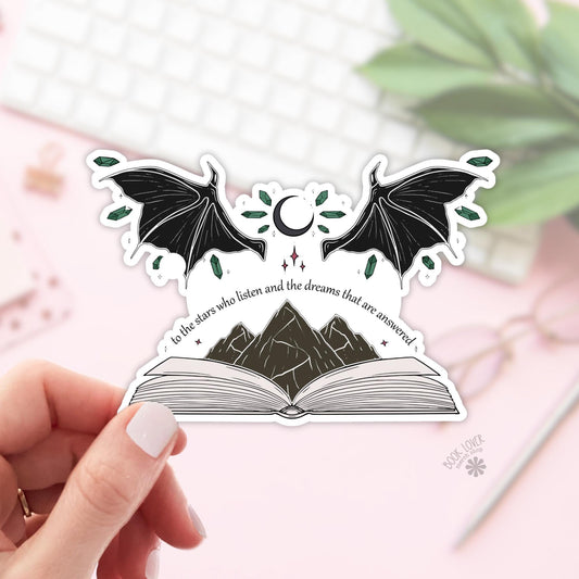 Dragon Wings Stickers / To The Stars Bookish Stickers / Book Lover Gift / Bookish Merch / Kindle Sticker / Smut Reader / Reading Lover