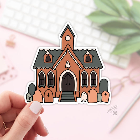 Haunted Gigerbread Library Stickers / Bookish Stickers / Book Lover Gift / Bookish Merch / Kindle Sticker / Smut Reader / Reading Lover