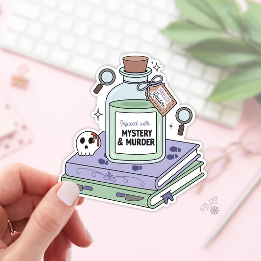 Bookish Potion Infused With Thriller Stickers / Bookish Stickers / Book Lover Gift / Bookish Merch / Kindle Sticker / Thriller Reader Lover