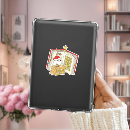 Merry Bookmas Stickers / Bookish Christmas Ghost Stickers / Book Lover Gift / Bookish Merch / Kindle Sticker / Reading Lover