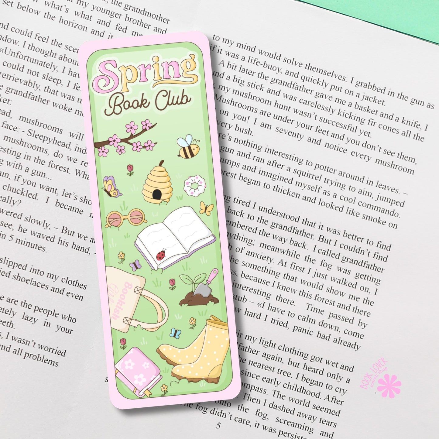Spring Book Club Bookmark / Bookish Bookmark / Book Lover Gift / Bookish Merch / Romance Reader / Reading Lover